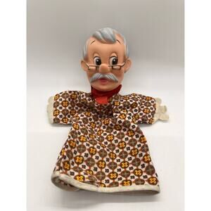 Vintage Gund 1950's Geppetto From Pinocchio Hand Puppet Walt Disney Prod - Rare